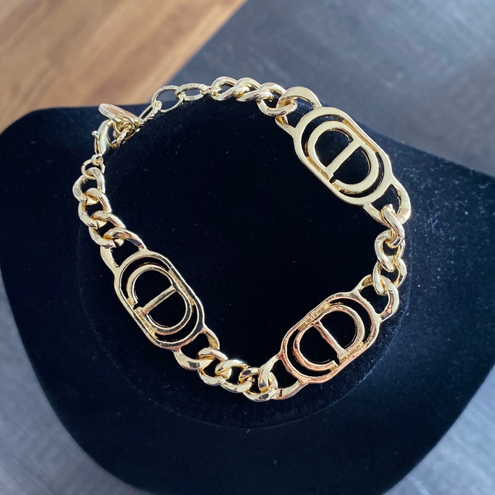 Yellow gold plated CD bracelet